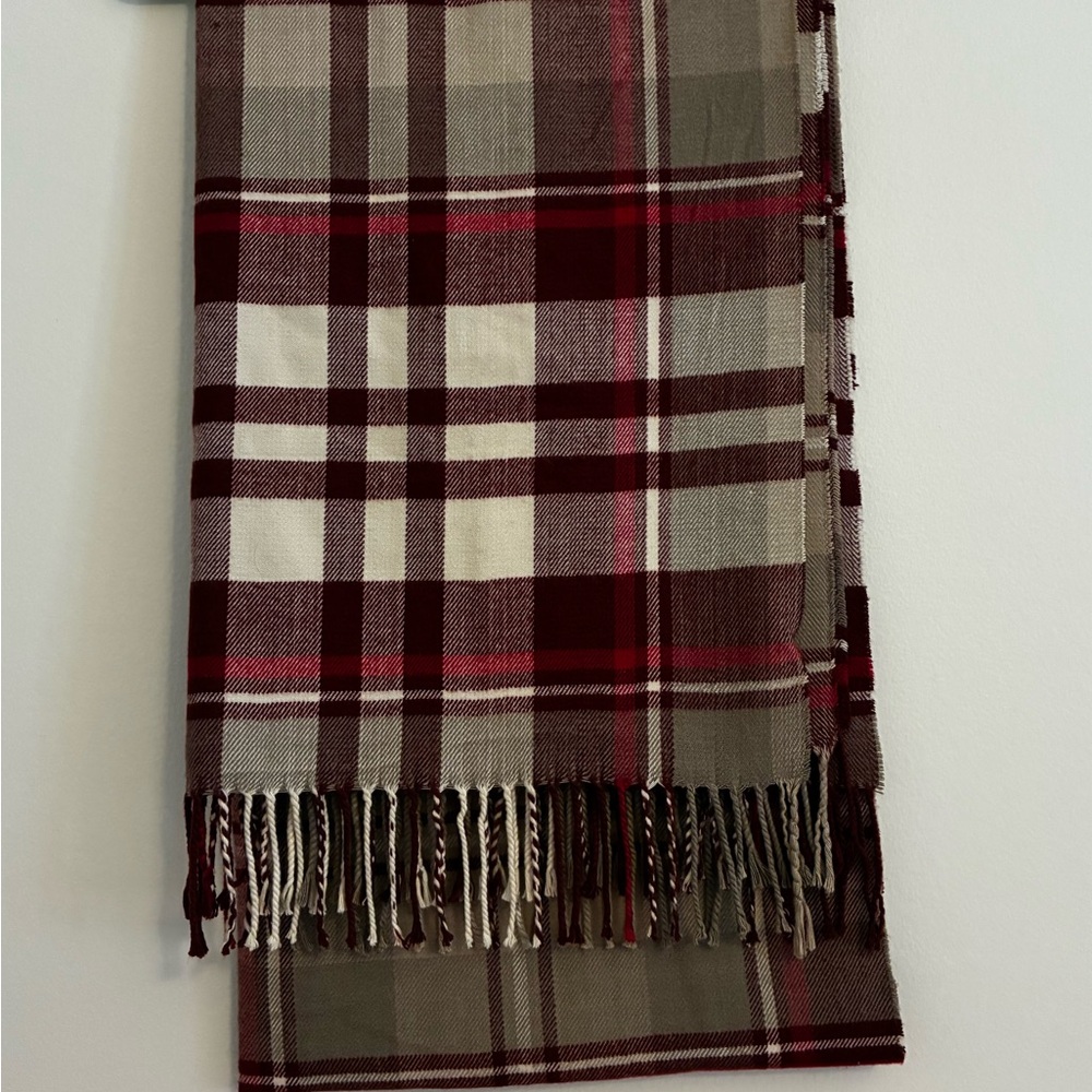 GAP Red and Tan Plaid Scarf